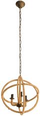 A & B Home Brown Cade Three-Light Roped Chandelier-0