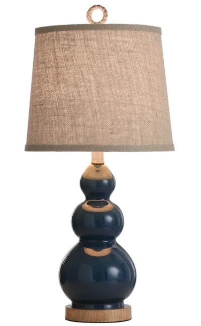 Stylecraft Blue Glass Table Lamp-1