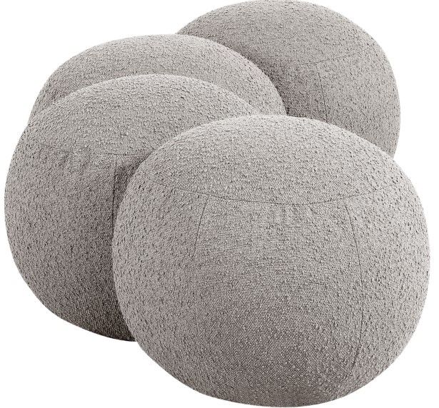 Meridian Furniture Apollo Taupe 65" Boucle Fabric Upholstered Bench-1