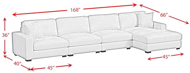 Elements International Arizona 4-Piece Steno Beige Right-Arm Facing Sectional and Chaise-2