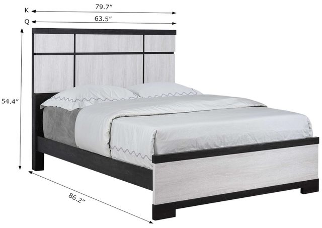 Crown Mark Remington Chalk/Ebony King Panel Bed-2