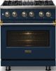 Viking® 5 Series 30" Slate Blue Pro Style Dual Fuel (LP) Range with Brushed Brass Trim-2