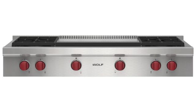 Wolf® 48" Natural Gas Stainless Steel Pro Style Rangetop-0