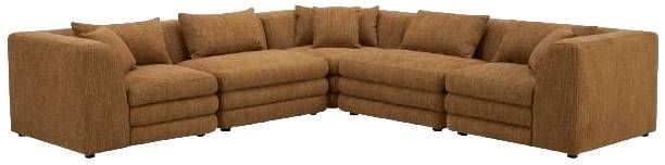 Moe's Home Collection Lowtide Classic 5-Piece Amber Glow L-Shaped Modular Sectional-0