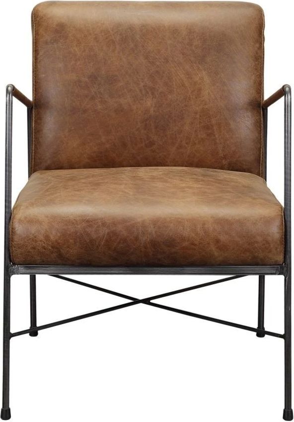 Moe's Home Collection Dagwood Brown Leather Armchair-1