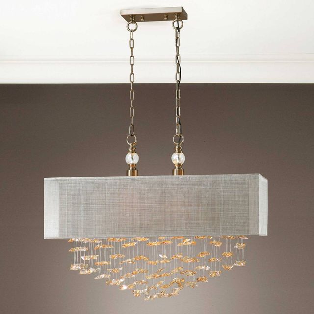 Uttermost by Carolyn Kinder Santina Beige 2 Light Shade Pendant-1