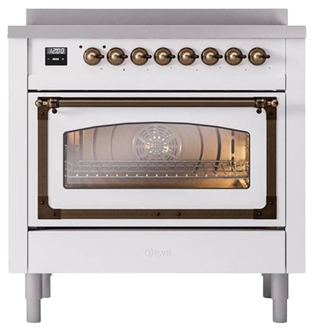 Ilve® Nostalgie II Noblesse 36'' Custom RAL Color Pro Style Induction Range with Burnished Trim-1