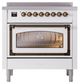 Ilve® Nostalgie II Noblesse 36'' Custom RAL Color Pro Style Induction Range with Burnished Trim-1