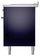 Ilve® Nostalgie II Noblesse 60'' Midnight Blue Pro Style Dual Fuel Range with Chrome Trim-3