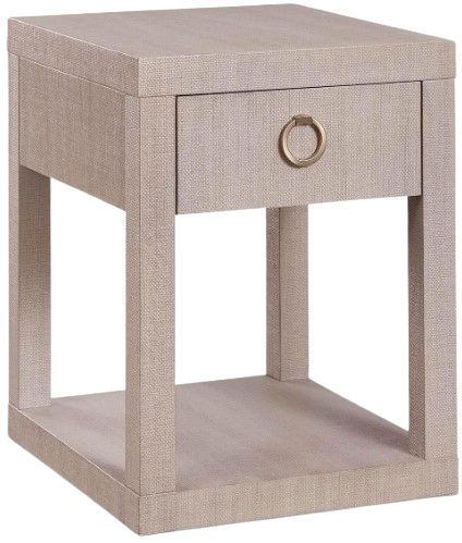 Bassett® Furniture Ventura Raffia Sand Grey Chairside Table-2