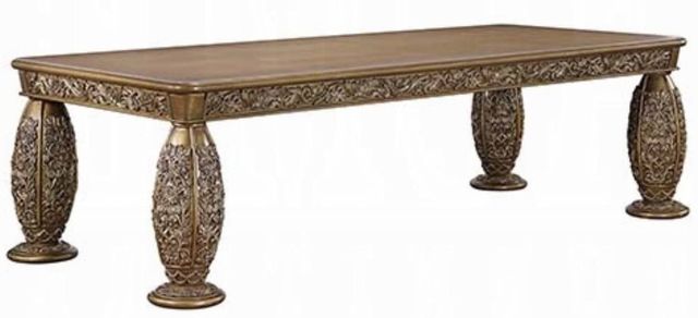 ACME Furniture Constantine Brown Dining Table with Gold Base-0