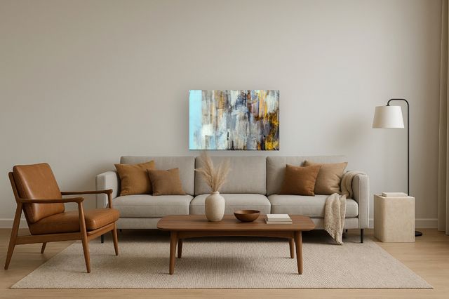 Classy Living Blue Mist Urban Abstract Wall Art-1