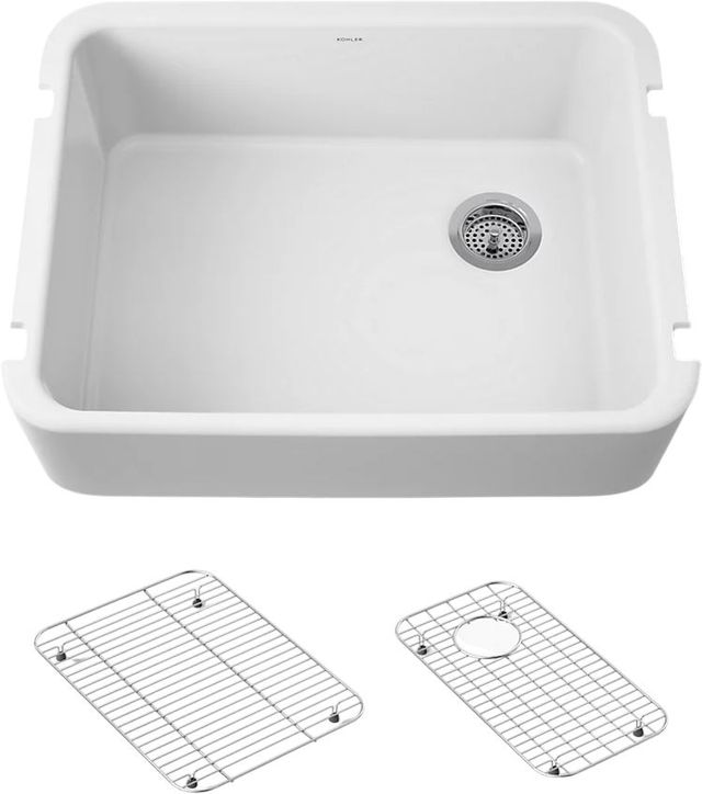 KOHLER® Ironridge® White 28" Undermount Single-Bowl Farmhouse Kitchen Sink-0