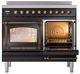 Ilve® Nostalgie II Noblesse 40'' Glossy Black Pro Style Induction Range with Burnished Trim-4
