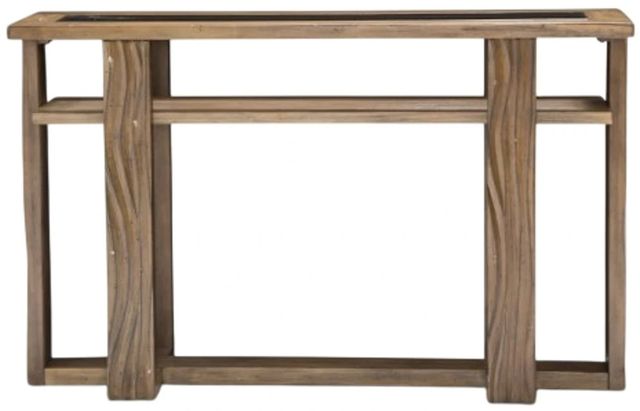 Michael Amini® Del Mar Sound Glass Top Console Table with Boardwalk Base-1