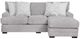 Franklin™ Sterling Matcha Nickel Sofa with Reversible Chaise-1
