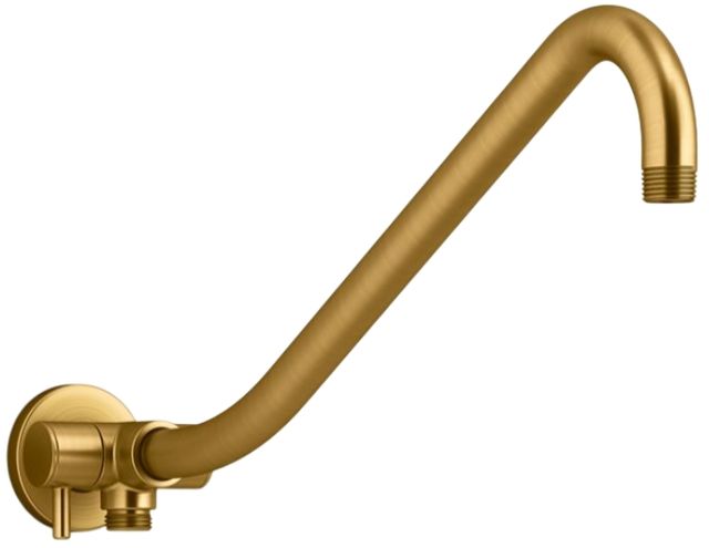 KOHLER® Gooseneck Vibrant Brushed Moderne Brass Rainhead Arm with 2-Way Diverter-0