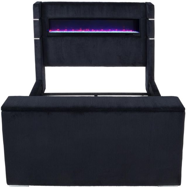 Coaster® Tisdall Black Queen Flame Visualizer Panel Bed-3