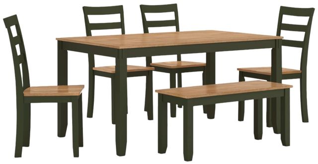 Signature Design by Ashley® Gesthaven 6-Piece Green/Natural Dining Table Set-0