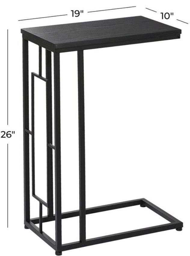 Deco Marche Dark Brown C-Table with Black Base-2