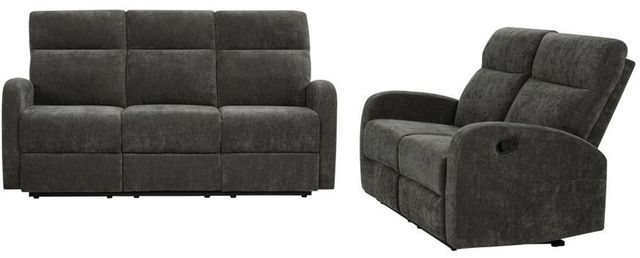 Coaster® Hamilton 2-Piece Charcoal Gray Manual Reclining Sofa Set-0
