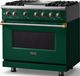Viking® 5 Series 36" Ivy Pro Style Dual Fuel (NG) Range with Brushed Brass Trim-3