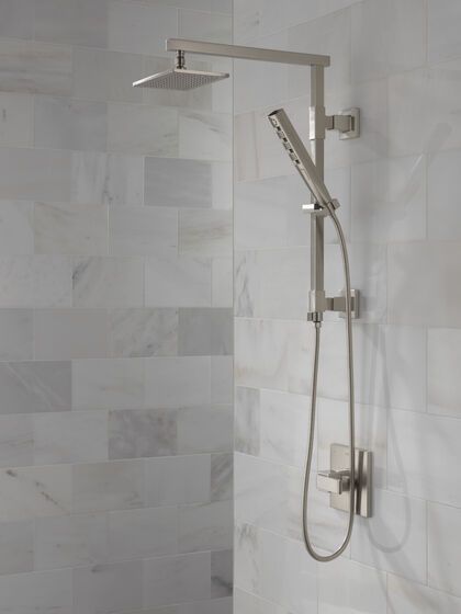 Delta Universal Showering Lumicoat® Stainless H2OKinetic® 4-Setting Hand Shower-1