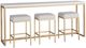 Universal Explore Home™ Love. Joy. Bliss. Miranda Kerr Home Alabaster/Soft Gold Metal Console Table with Stools-0