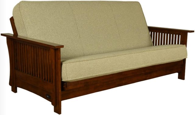 Kodiak Furniture Alexa Black Walnut/Monte Toro Pistachio Full Futon Frame with Mattress-0