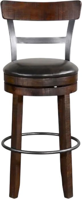 Sunny Designs™ Homestead Tobacco Leaf 30" Fullback Swivel Barstool-2