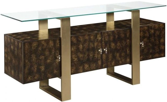 ACME Furniture Mabyn Antique Brown/Brass Console Cabinet-0