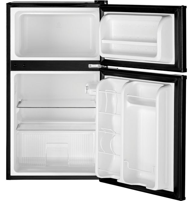 GE® 19" 3.1 Cu. Ft. Double-Door Black Compact Refrigerator-2