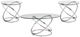 Bernards Atomic 3-Piece Glass Top Occasional Table with Metal Base Set-0