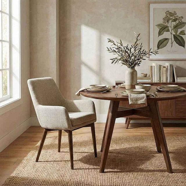 LH Home Fritz Dark Grey/Taupe Dining Arm Chair-1