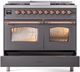 Ilve® Nostalgie II Series 40" Graphite Matte Pro Style Dual Fuel Range-4