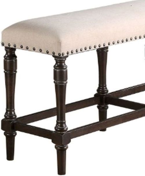 Winners Only® Xcalibur Espresso/Oatmeal Upholstered Bench-1