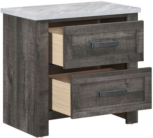 Mazin Furniture Beowulf Rustic Grey Nightstand-2
