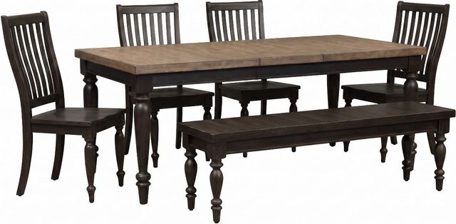 Liberty Furniture Harvest Home 6-Piece Barley Brown/Chalkboard Rectangular Table Set-0