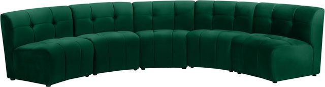 Meridian Furniture Limitless 5-Piece Green Velvet Modular Sectional-0