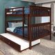 Donco Kids Full/Full Mission Bunk Bed With Trundle Bed-1