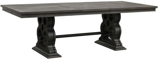 Mazin Furniture Arasina Distressed Dark Pewter Dining Table-2