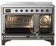 Ilve® Majestic III 48" Stainless Steel Pro Style Induction Range with Solid Door and Burnished Trim-1
