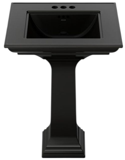 Kohler Memoirs® Stately Black 25" Centerset Rectangular Pedestal Bathroom Sink-1