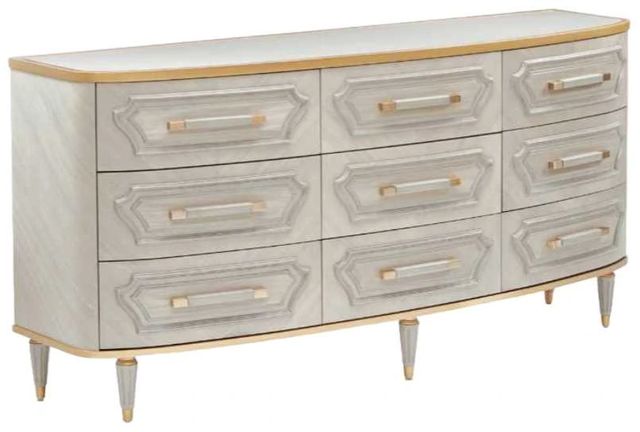 Michael Amini® St. Charles Dove Gray/Gold Dresser-0