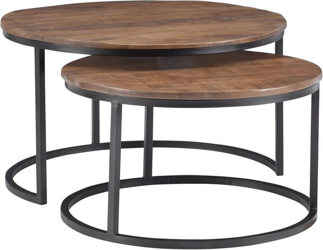 Powell® Wynter Brown Nesting Coffee Table with Black Frame-0