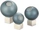 Currey & Company Fresno 3-Piece Indigo Blue/Natural Orb Set-1