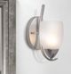 YHD Mirror Lake Brush Nickel/White 1-Light Incandescent Wall Sconce-1