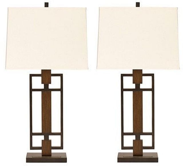 Signature Design by Ashley® Omaris 2-Piece Bronze Table Lamp-0