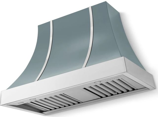 La Cornue CornuFé Cascade 44" Ocean Wall Mounted Range Hood with Polished Chrome Trim-0