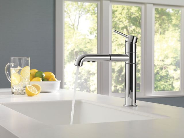 Delta Trinsic® Chrome Single Handle Pull-Out Kitchen Faucet -2
